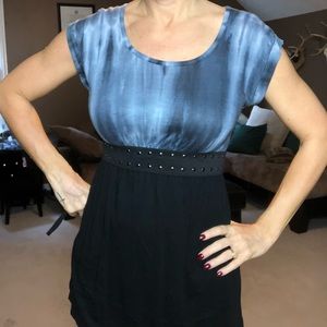Black and blue top with bling